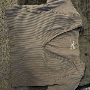 Garage Gray Ribbed Top